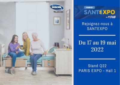 Retrouvez Invacare à Santexpo du 17 au 19 mai 2022 à Paris