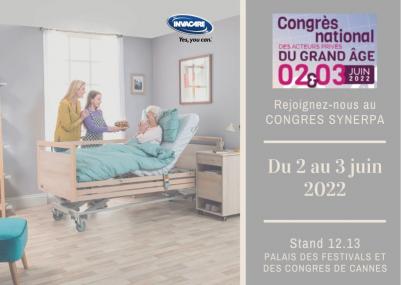 Retrouvez Invacare au Congrès SYNERPA du 2 au 3 juin 2022 à Cannes Retrouvez Invacare au Congrès SYNERPA du 2 au 3 juin 2022 à Cannes