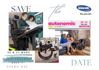 Retrouvez Invacare au salon AUTONOMIC TOULOUSE du 20 au 21 mars 2024 !