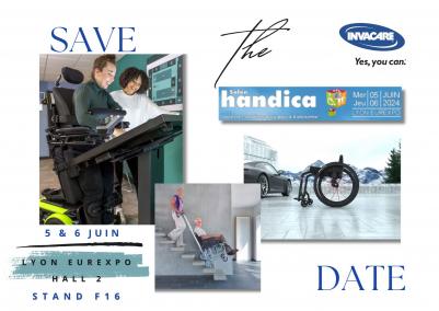 Retrouvez Invacare sur Handica les 5 et 6 juin 2024 à Lyon Eurexpo