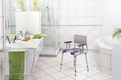 Chaise de douche fixe et pliable