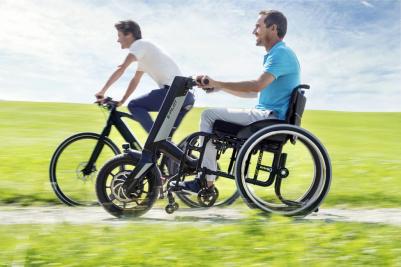 Motorisation fauteuil roulant manuel Invacare Alber E-Pilot - Roue motorisée