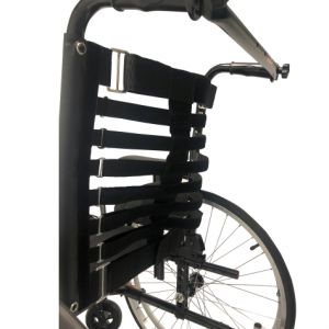 Dossier réglable en tension asymétrique pour fauteuil roulant